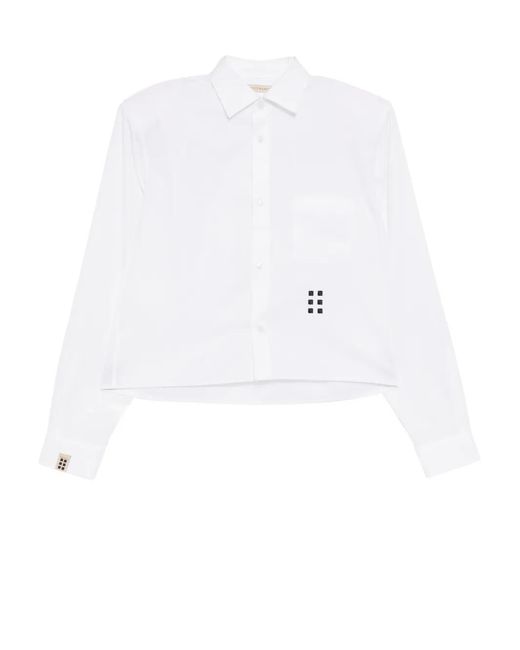 ROMEO HUNTE White Six-Blocks Cropped Shirt