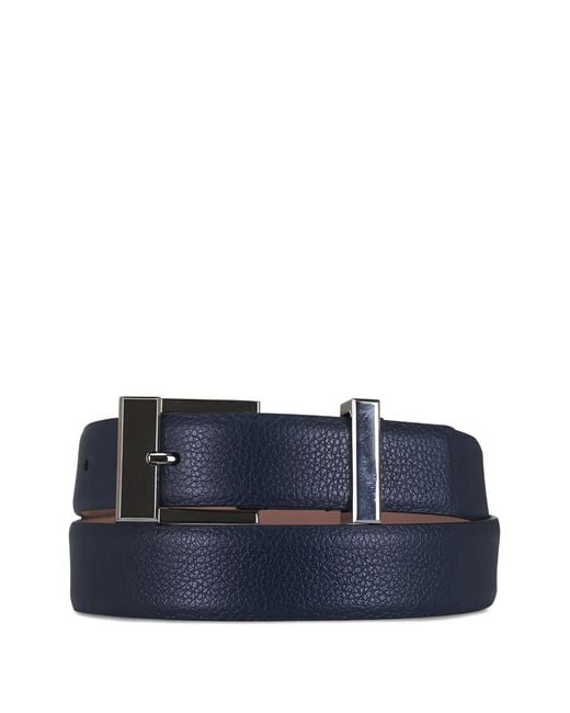 Khaite Blue Manhattan Buckle Leather Belt