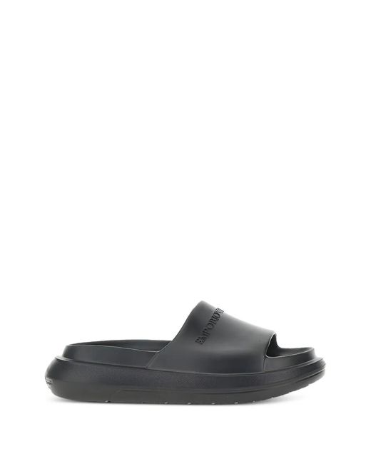 Emporio Armani White Logo-Detail Flat Sandals for men