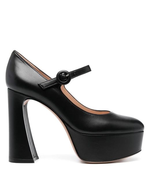 Gianvito Rossi Black Holly D'Orsay Platform Pumps