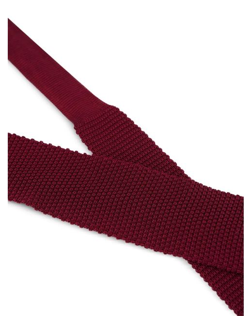 Brunello Cucinelli Purple Knitted Silk Tie for men