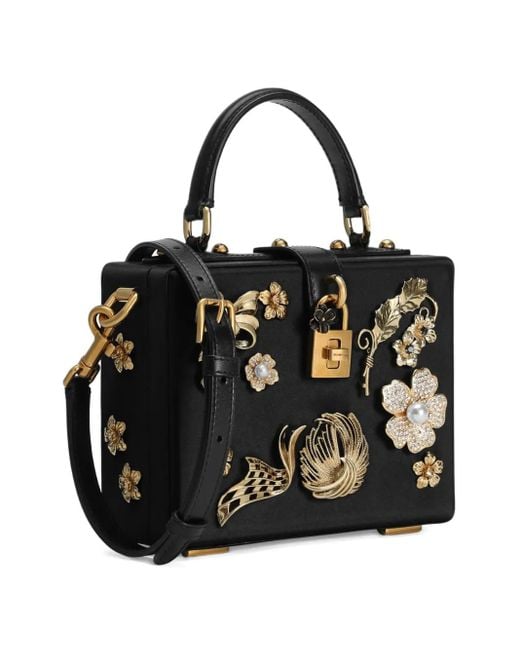 Dolce & Gabbana Black Schwarze Handtasche Mit Verzierung