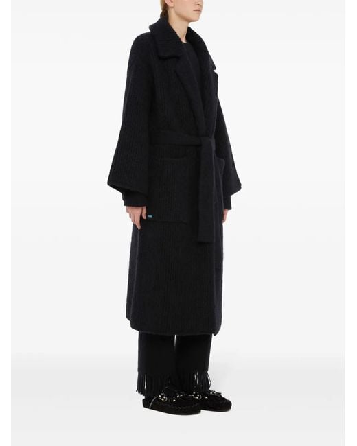 Alanui Black Knitted Robe Coat