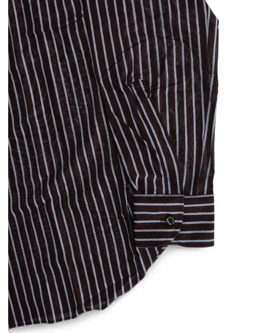 Corneliani Black Striped French-Collar Shirt for men