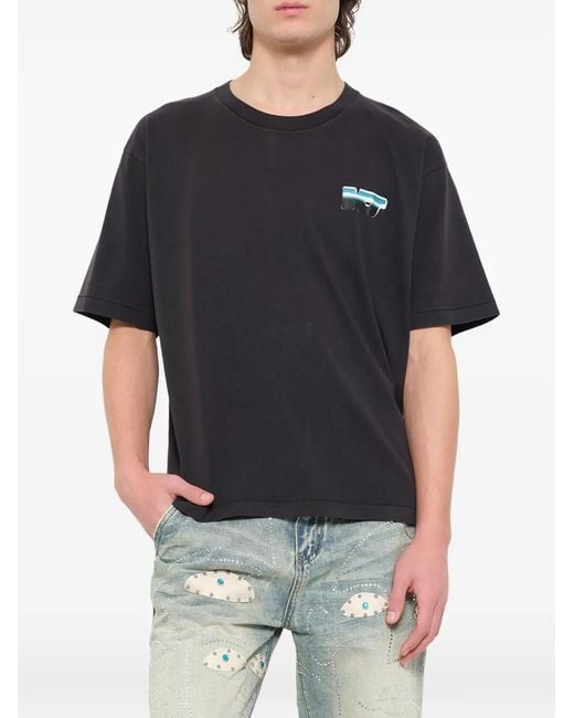 Kidsuper Black Ks Chrome Graphic-Print T-Shirt for men
