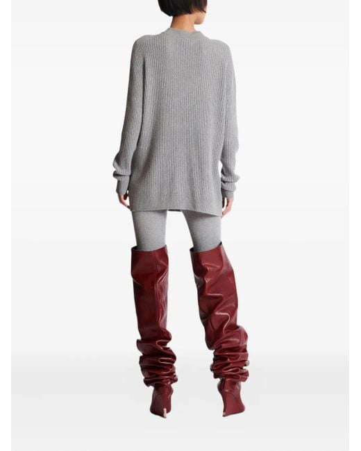 Balmain リブニット カーディガン Gray