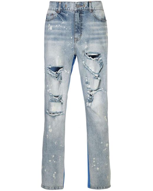 Mostly Heard Rarely Seen Denim Half And Half Panelled Jeans in Blue for ...