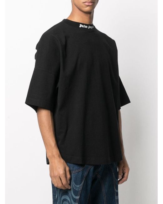 Palm Angels Black Classic Logo-print Cotton-jersey T-shirt for men