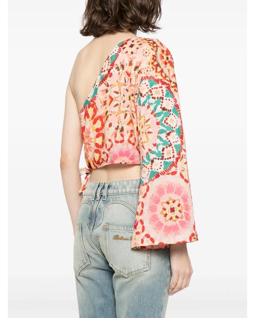 Ba&sh Orange Lucia Asymmetric Top