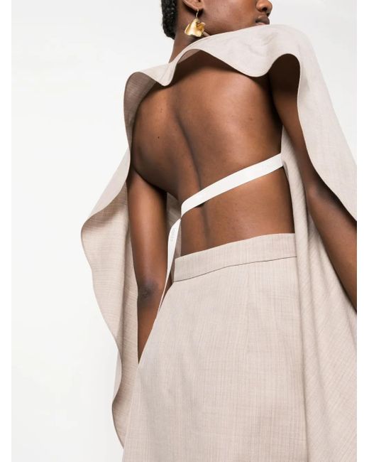 Fendi Natural Drapiertes Kleid