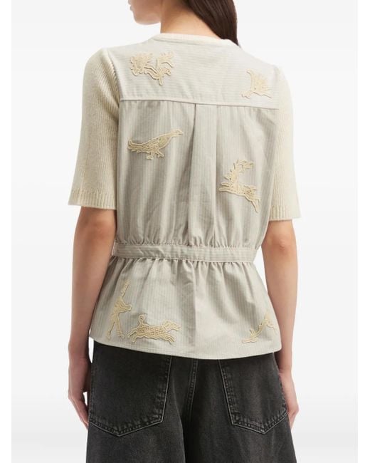 Sea White Panelled Top