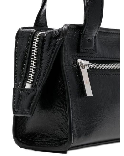 SAPIO Black Mini Leather Tote Bag