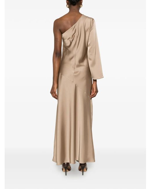 Pennyblack Natural One-Shoulder Slit Maxi Dress