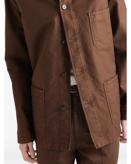 Prada Brown Cotton Blouson Jacket for men