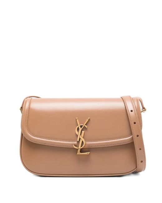 Saint Laurent Pink Solferino Medium Light Hazelnut Leather Bag