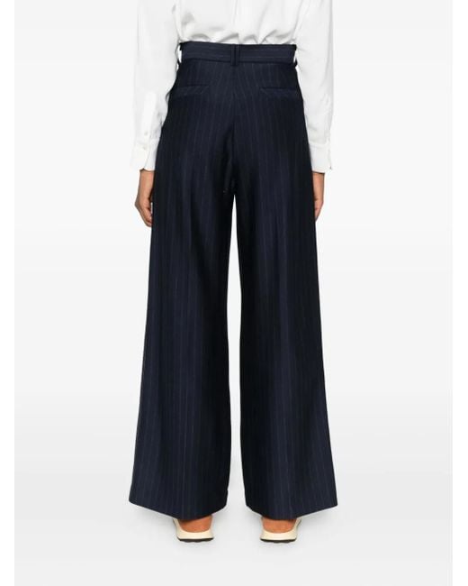 Max Mara ストライプ プリーツパンツ Blue