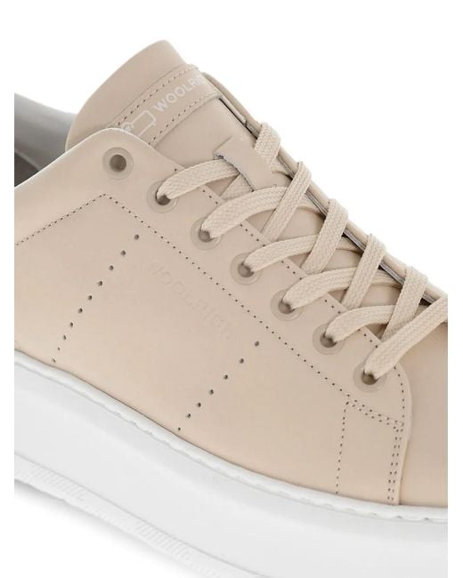 Woolrich White Low-Top Leather Sneakers