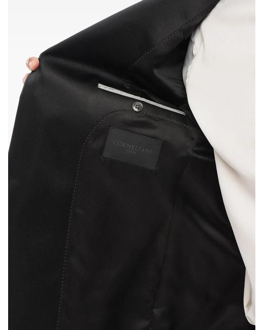 Corneliani Black Velvet Peak-Lapel Blazer for men