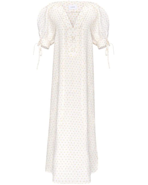 Sleeper White Garden Linen Maxi Dress