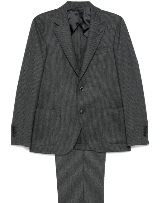 Completo Due Pezzi A Righe di Lardini in Gray da Uomo