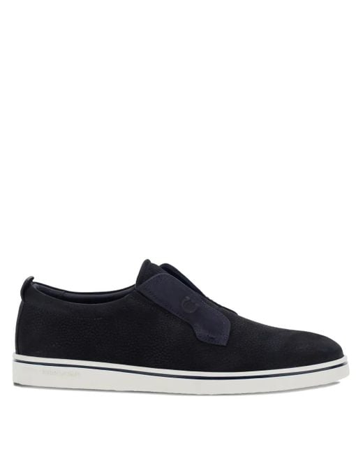 Ferragamo Blue Derbies En Cuir À Design Sans Lacets for men