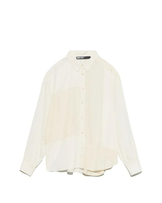 Bimba Y Lola White Chemise Droite À Design Patchwork