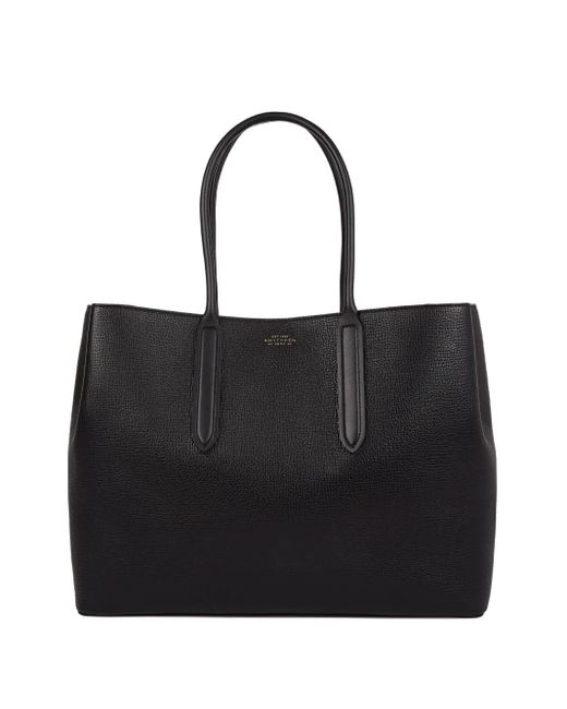 Smythson Black Day Zip-Top Tote Bag