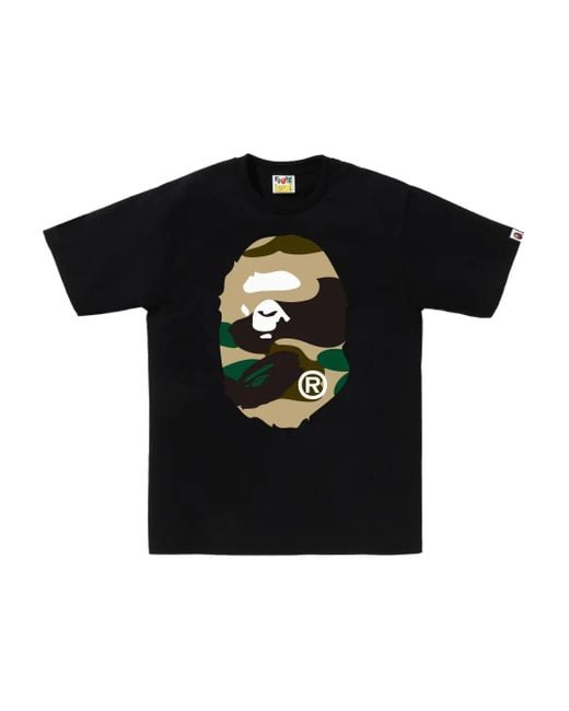 A Bathing Ape Black 1St Camo Graphic T-Shirt for men