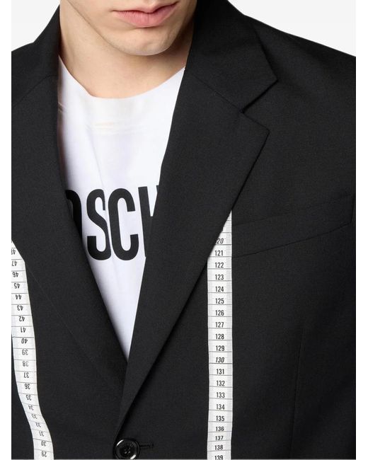 Moschino Black Printed Wool Jacket for men