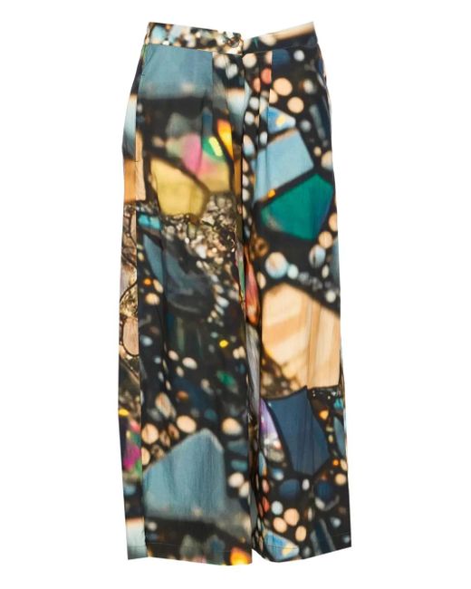 Pantalones con motivo abstracto Yavi de color White