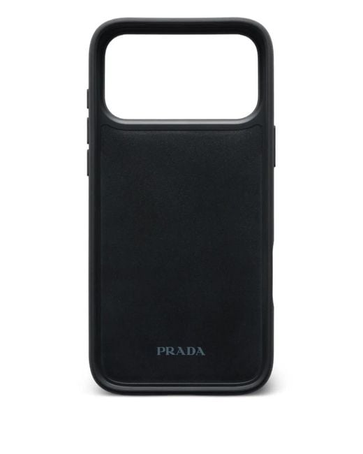 Prada Triangle-Logo Leather Iphone 17 Pro Max Case in Purple for