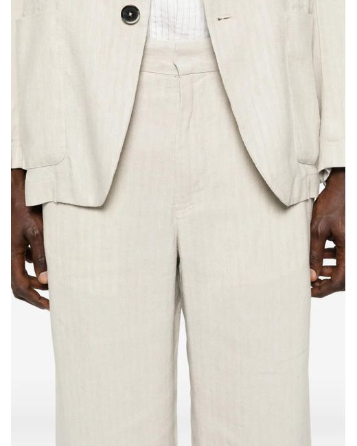 Barena White Herringbone Trousers for men