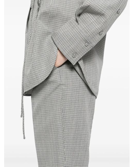 Jil Sander Gray Checked Trousers