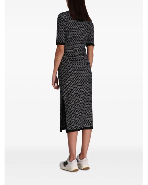 Vestido midi con estampado geométrico Boss de color Black
