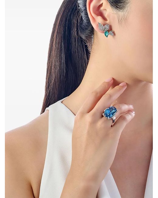 Anabela Chan Blue 14K And 18K Vermeil Garden Butterfly Multi-Stone Earrings