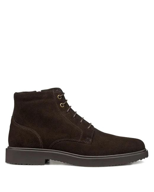 Geox Brown Lace-Up Suede Boots for men