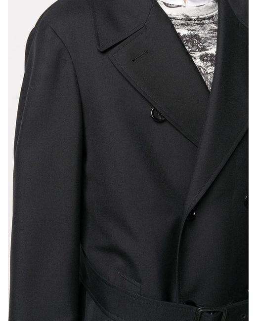 Dolce & Gabbana Black Belted Trench Coat for men