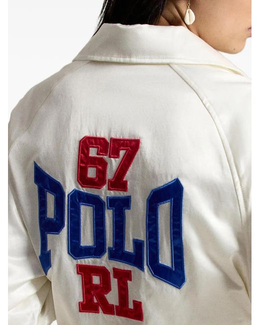Polo Ralph Lauren White Star-Embroidered Bomber Jacket