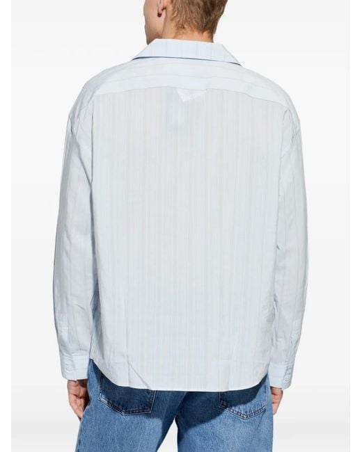 FRAME Blue Pyjama Striped Shirt for men