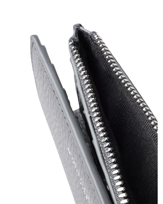 Gianni Chiarini Gray Logo-Print Pebbled Wallet