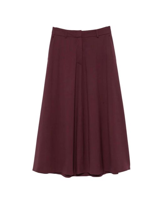 Peserico Purple Belt-Loops Midi A-Line Skirt
