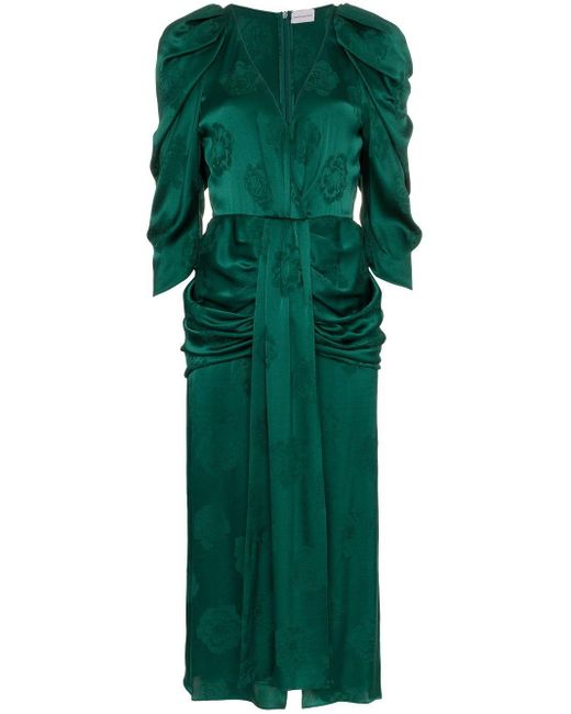 Magda Butrym Green Downey Silk Jacquard Dress