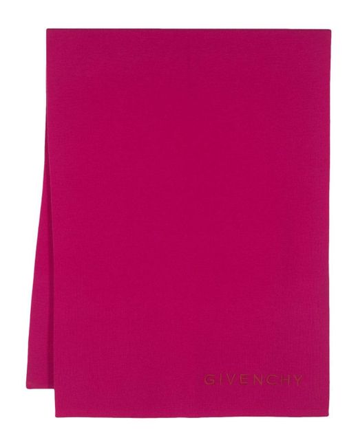 Givenchy Wollen Sjaal Met Geborduurd Logo in het Pink
