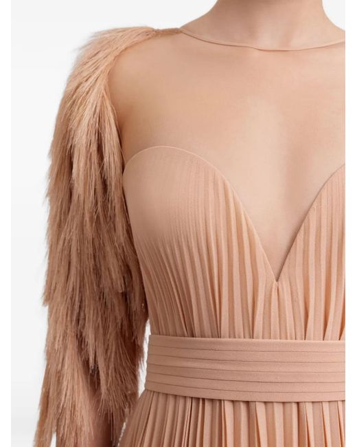 Gemy Maalouf Natural Robe Plissée À Encolure Cœur