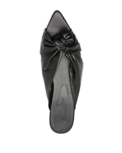 Adriana Degreas Black Knot-detailing Pointed-toe Mules