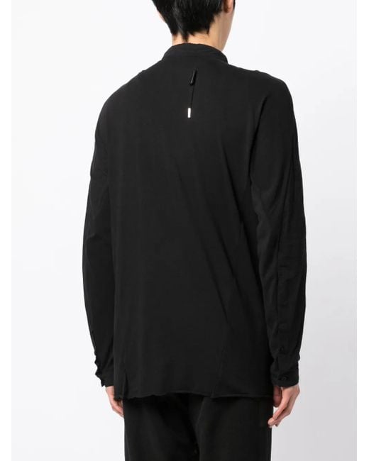 Boris Bidjan Saberi Black Stand-Up-Collar Cotton Shirt for men