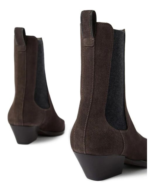 Brunello Cucinelli Brown Stiefel mit Monili-Kette 50mm