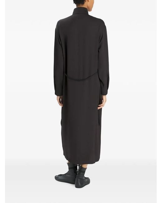 Barena Black Querina Front-Vent Maxi Dress