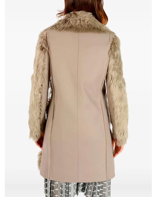 Maison Margiela Natural Shearling-Collar Coat
