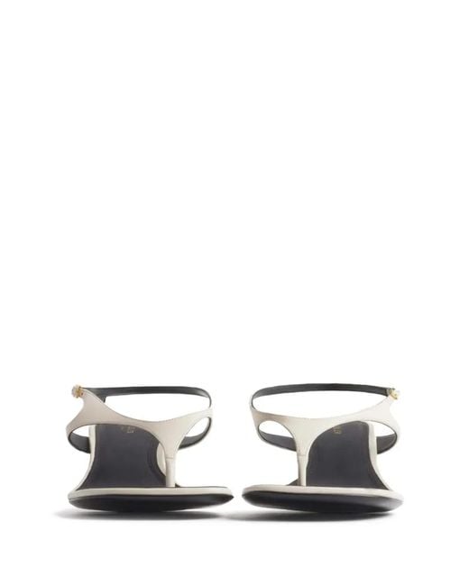Mugler White Thong-Strap Slingback Sandals